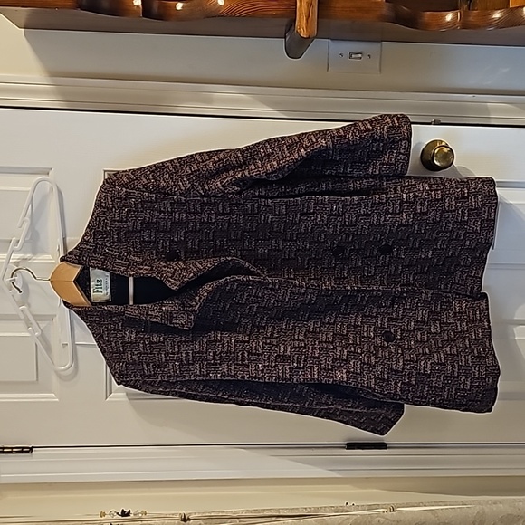 Fitz Jackets & Blazers - Vintage Winter coat, eggplant tweed, M, Fitz made in USA by Ladies Workers Union